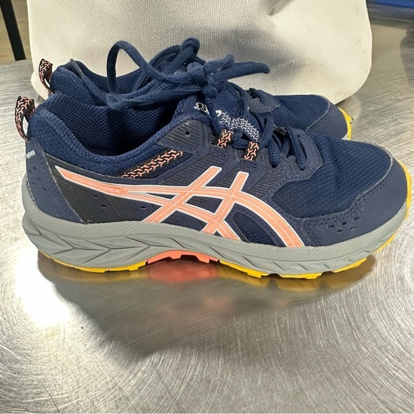 Asics Kids' Pre Venture 9 Grade School Blue Expanse/Sun Coral US youth 4 - Picture 1 of 7